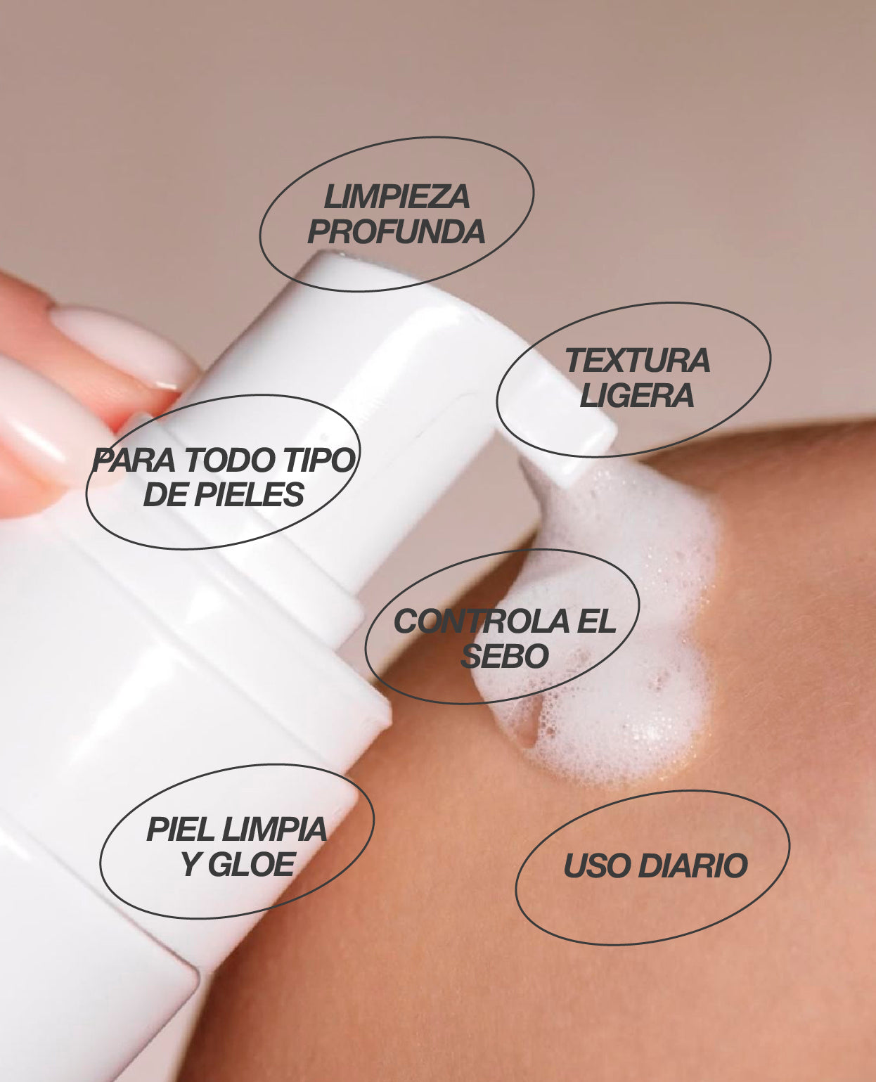 Espuma Limpiadora Facial | Limpieza Profunda sin Resecar | 150 ml
